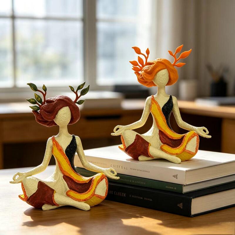 Cross-Border Creative Resin Ornaments Yoga Girl Figure Statue Inner Harmony Little Girl Desktop Decoration Cross-Border Creative Resin Ornaments Yoga Girl Figure Statue Inner Harmony Little Girl Desktop Decoration