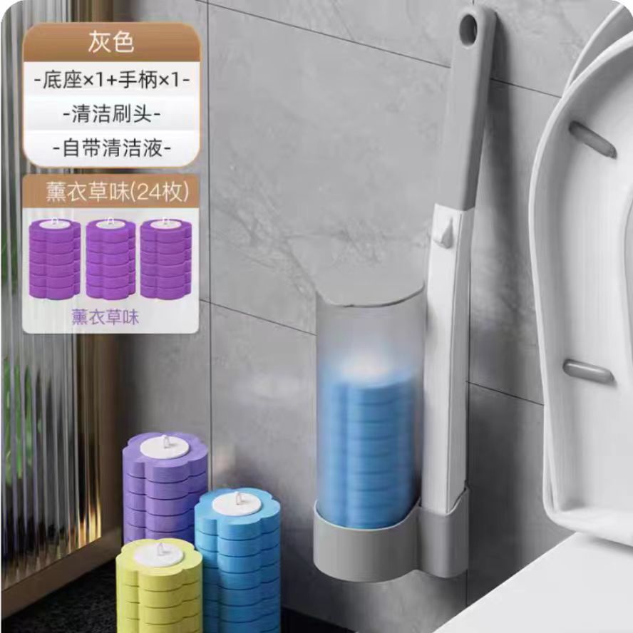 Cepillo de inodoro desechable para uso doméstico, cepillo de inodoro de mango largo sin perforaciones, sin rincones muertos, cepillo de limpieza estéril, cepillo de inodoro.