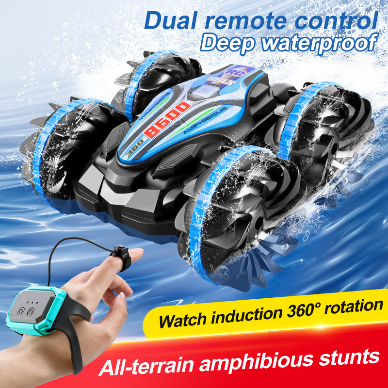 Cross-Border Four-Wheel Drive Off-Road Vehicle Gesture Sensor Amphibious Double-Sided Driving Children's Deformation Mother and Baby Remote Control Toy
