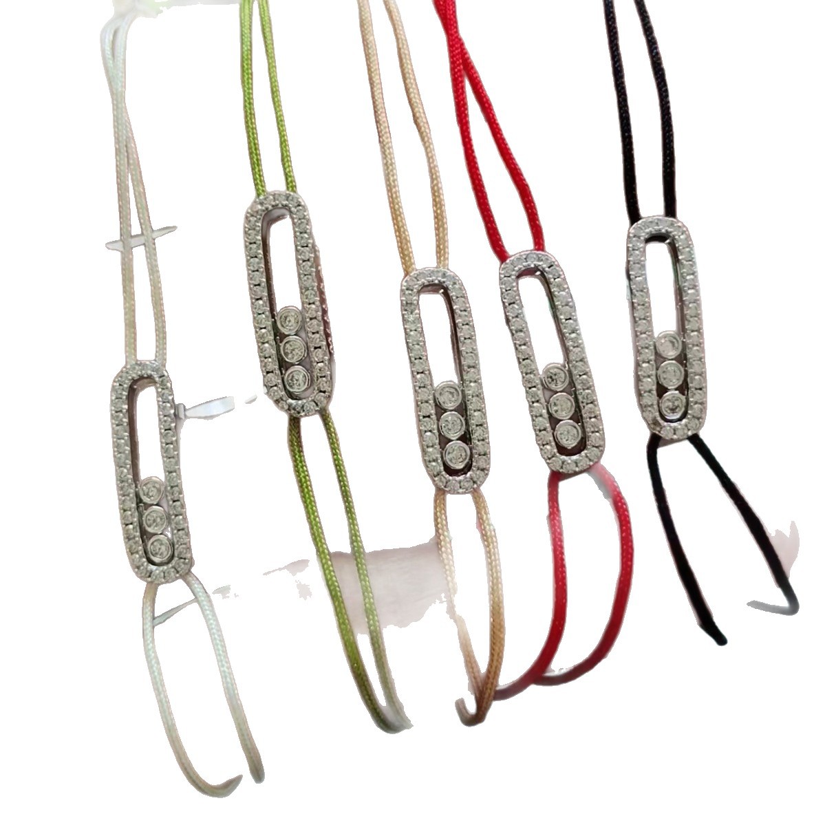Bracciale scorrevole con perline e diamante per uomo e donna_voghion.com