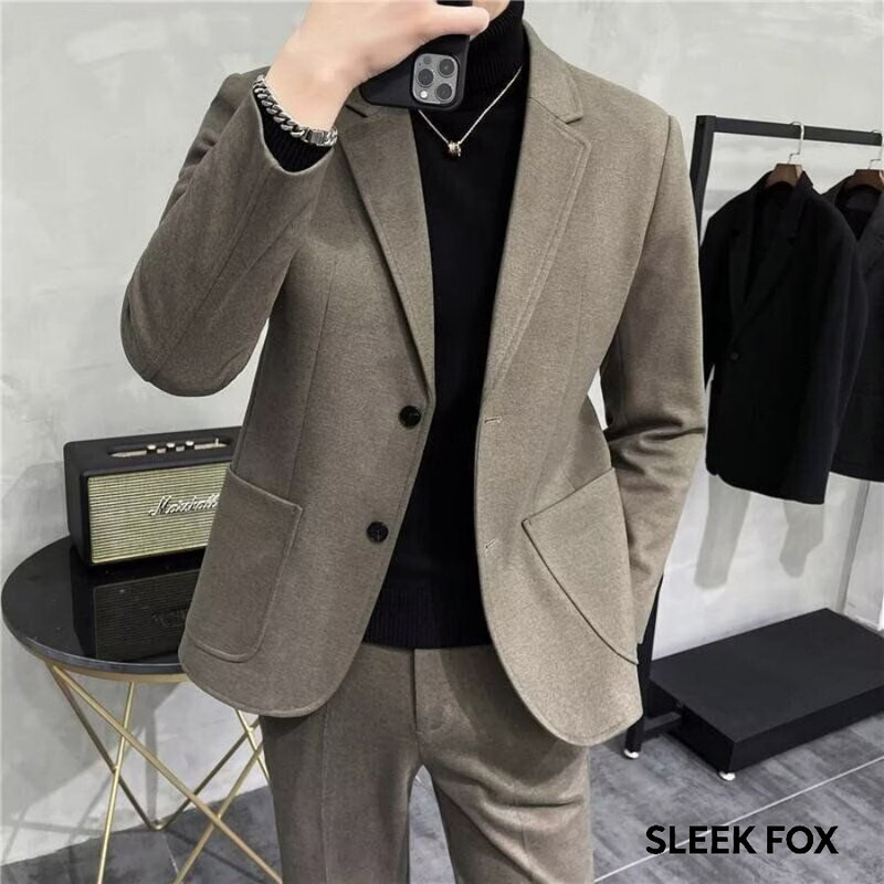 Autumn and winter fashion simple woolen casual blazer for men, Korean style slim-fit high street stylish and handsome suit jacket Autumn and winter fashion simple woolen casual blazer for men, Korean style slim-fit high street stylish and handsome suit jacket