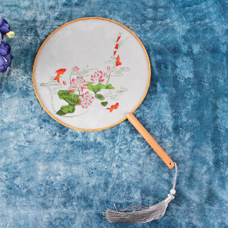 Bordado a mano diy material paquete auto bordado su grupo de bordado ventilador de cinta bordado principiante bordado ornamentación antigua