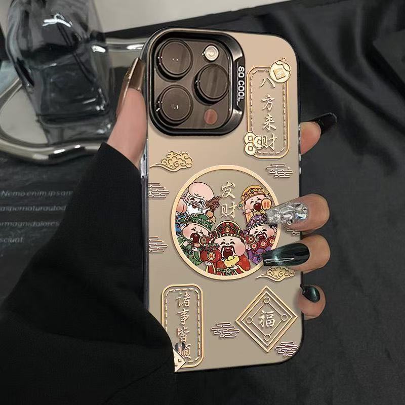 Lleno de bendiciones, adecuado para la carcasa del teléfono móvil Apple 16Promax, carcasa de vitalidad personalizada iPhone15/14/13 texto 12
