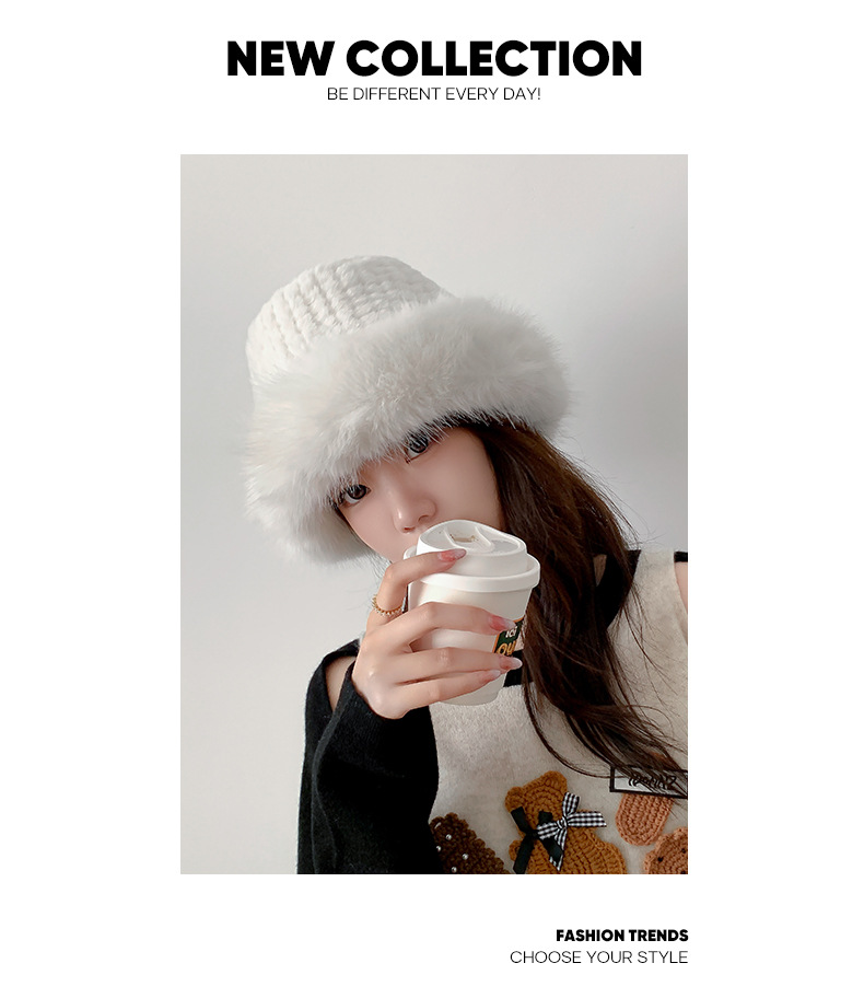 Καπέλο Fox Furry Furry για γυναίκες τον χειμώνα στην κορεατική έκδοση, μικρό πρόσωπο, χοντρό και ζεστό καπέλο ψαρά, μεγάλη περιφέρεια κεφαλιού, κρύο-ανθεκτικό καπέλο νιπτήρα_voghion.com