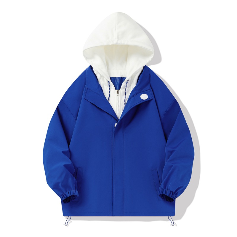 20234 nuevo otoño estilo coreano falso de dos piezas chaqueta con capucha chaqueta casual de moda ropa suelta superior Hong Kong estilo hombres