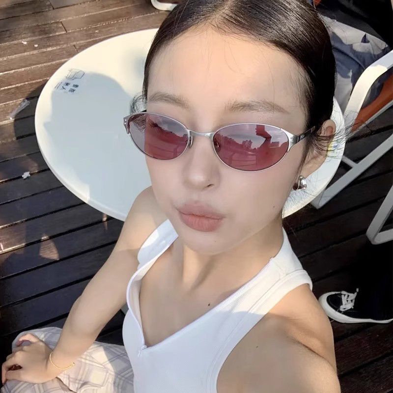 2026 nuevo estilo de metal viejo estilo de dinero retró gafas de sol de tendencia cara pequeña red hot girl gafas de sol de gato de alto nivel image 1