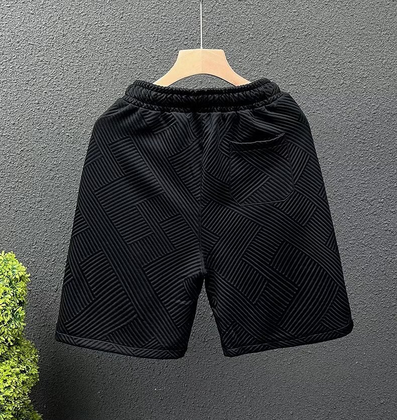 Men's Clothing Summer Casual Pants High Street Trendy Unisex 5/8 Length Shorts Light Luxury Style_viptrois.com