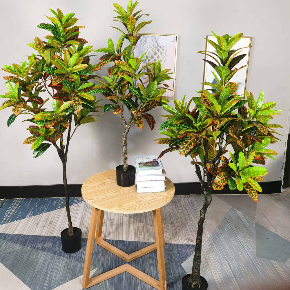 Ins, plantas en macetas de madera que cambia de color de estilo europeo, simulación artificial, árboles pequeños, fabricante de bonsáis de árbol falso de interior