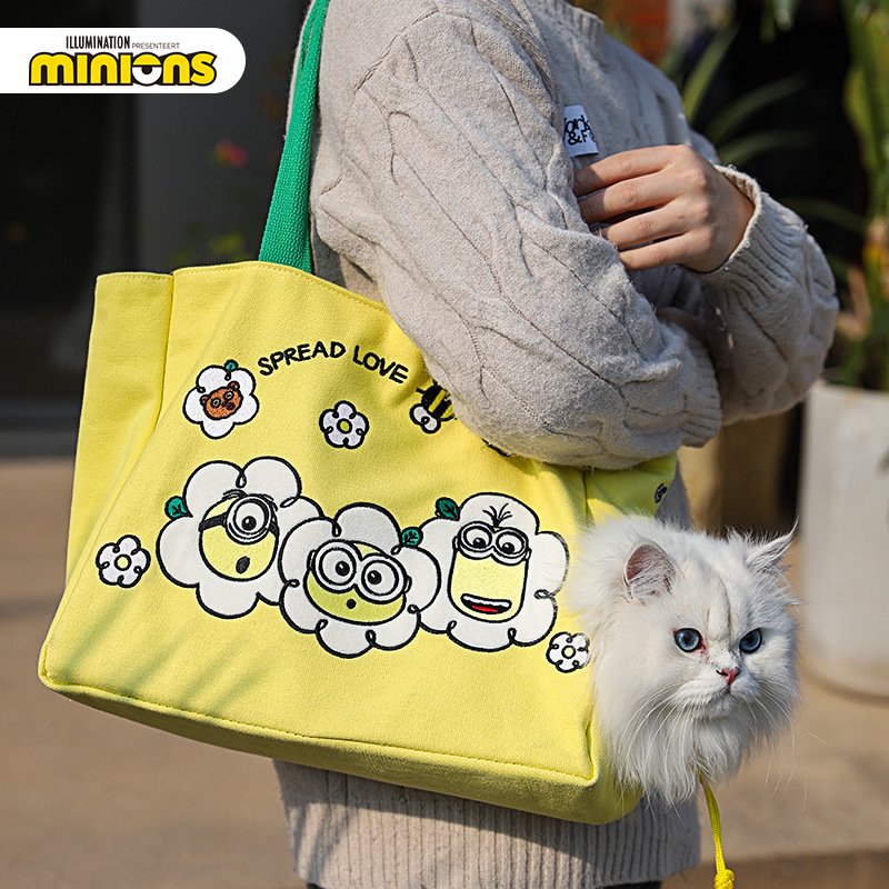 MINIONS小黄人|Bob&Tim侧窗帆布宠物背包猫包外出便携 透气小型犬