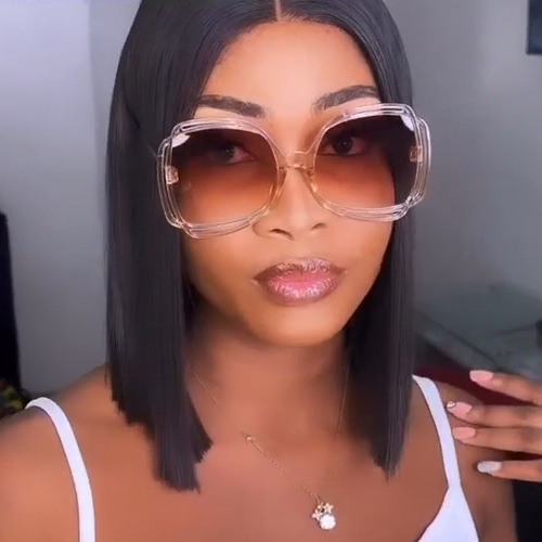  New European and American Fashion Large Frame Sunglasses Personalized Street Shot Hollow Sunglasses Cross-Border Trendy Sunglasses for Women