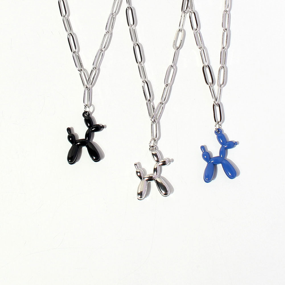simple style necklace retro personality trend dog pendant hip hop necklace