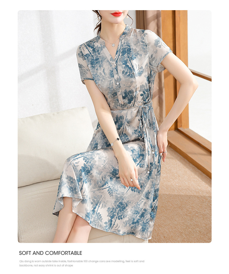 A8788 850K VÁY ĐẦM LIỀN THÂN DÁNG DÀI NỮ CHATDGJ NGẮN TAY MÙA HÈ TRUNG NIÊN THỜI TRANG NỮ VẢI VOAN G03 SẢN PHẨM MỚI