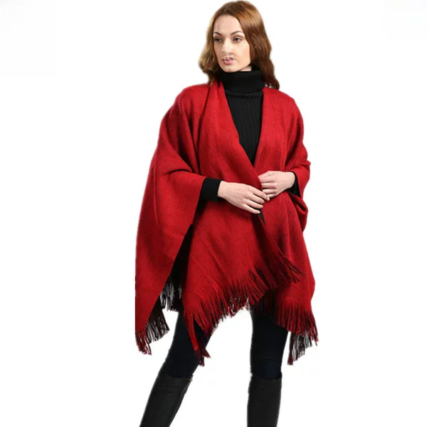 Cross-border double-sided shawl AliExpress amazon cape European and American fashion new fork shawl double-sided drapery