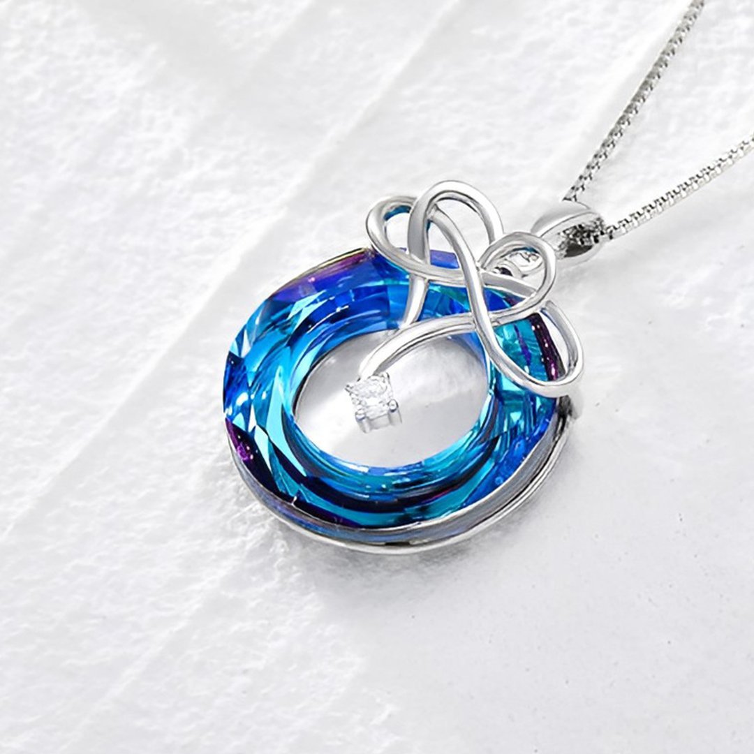 925 Sterling Silver Material 925 Sterling Silver Plating Geometric Circle Heart Shape Pendant Necklace