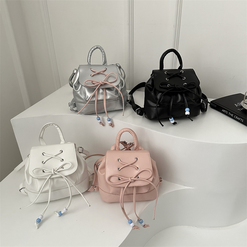 Bowknot estilo de ballet coreano casual simple 2024 nueva tendencia estilo occidental moda mochila portátil mujer