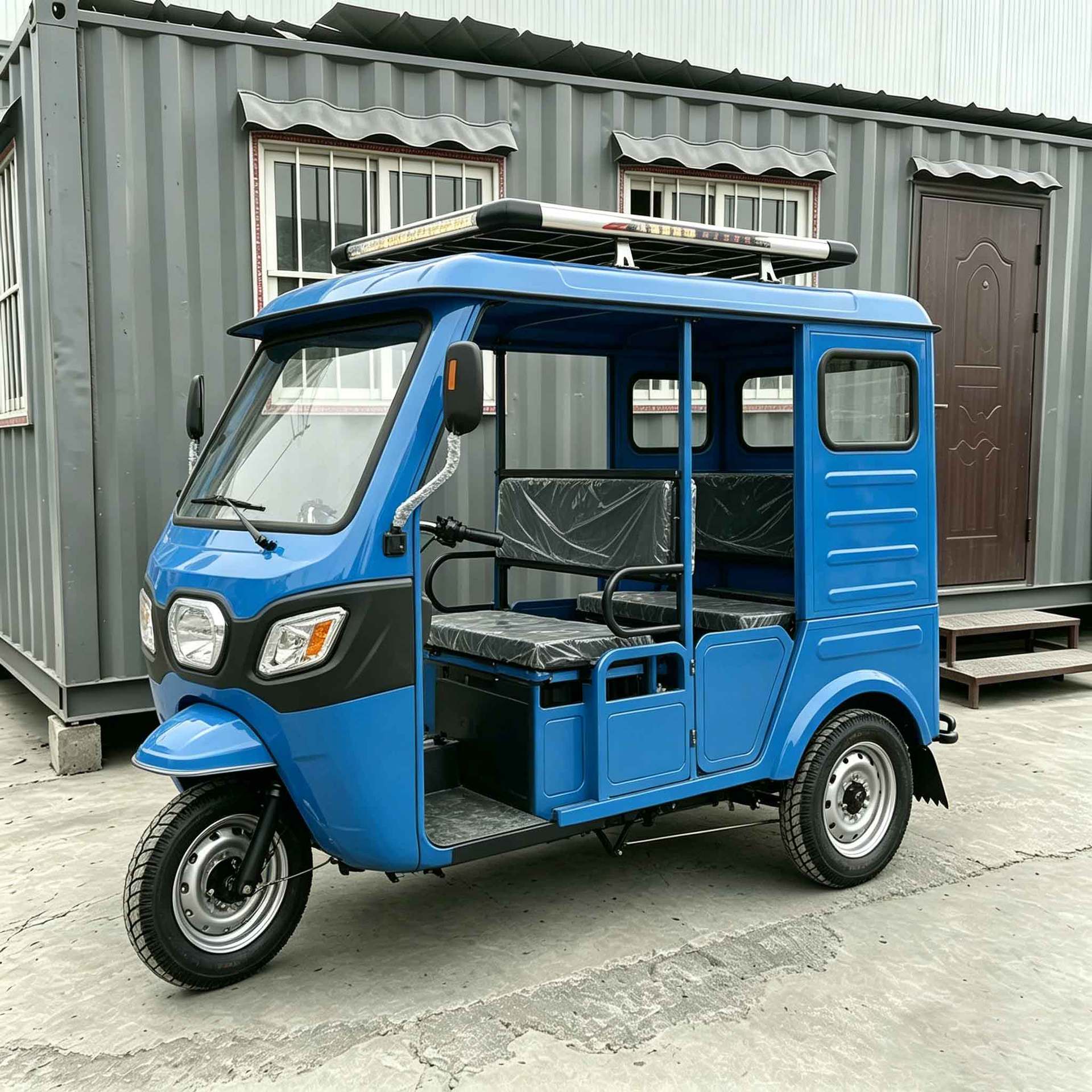 Tuktuk Passenger Tricycle, Passenger-Carrying Sightseeing Vehicle with Canopy, Cross-Border Export, Wind and Rain Protection, Comfortable