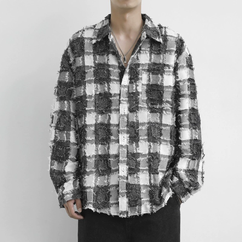 Розетчатая клетчатая рубашка для мальчиков и девочек осенняя японская молодежная куртка