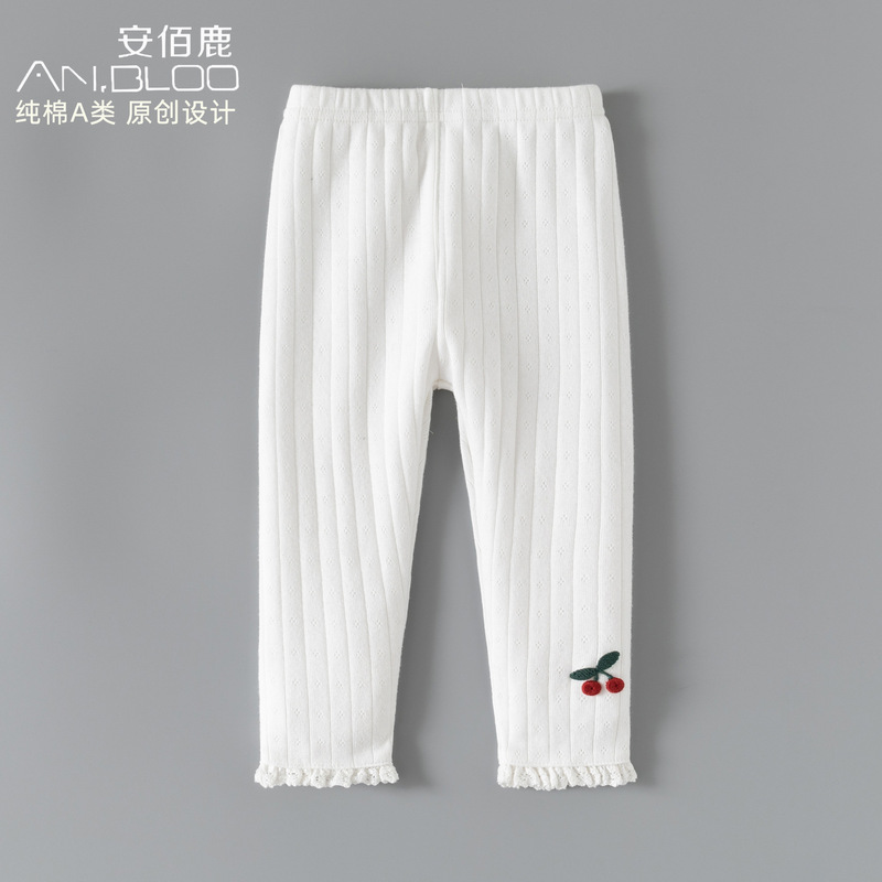 Baby Leggings Spring and Autumn Cotton Baby Girl Pants Full Moon Soft Leggings Newborn Cherry Pants