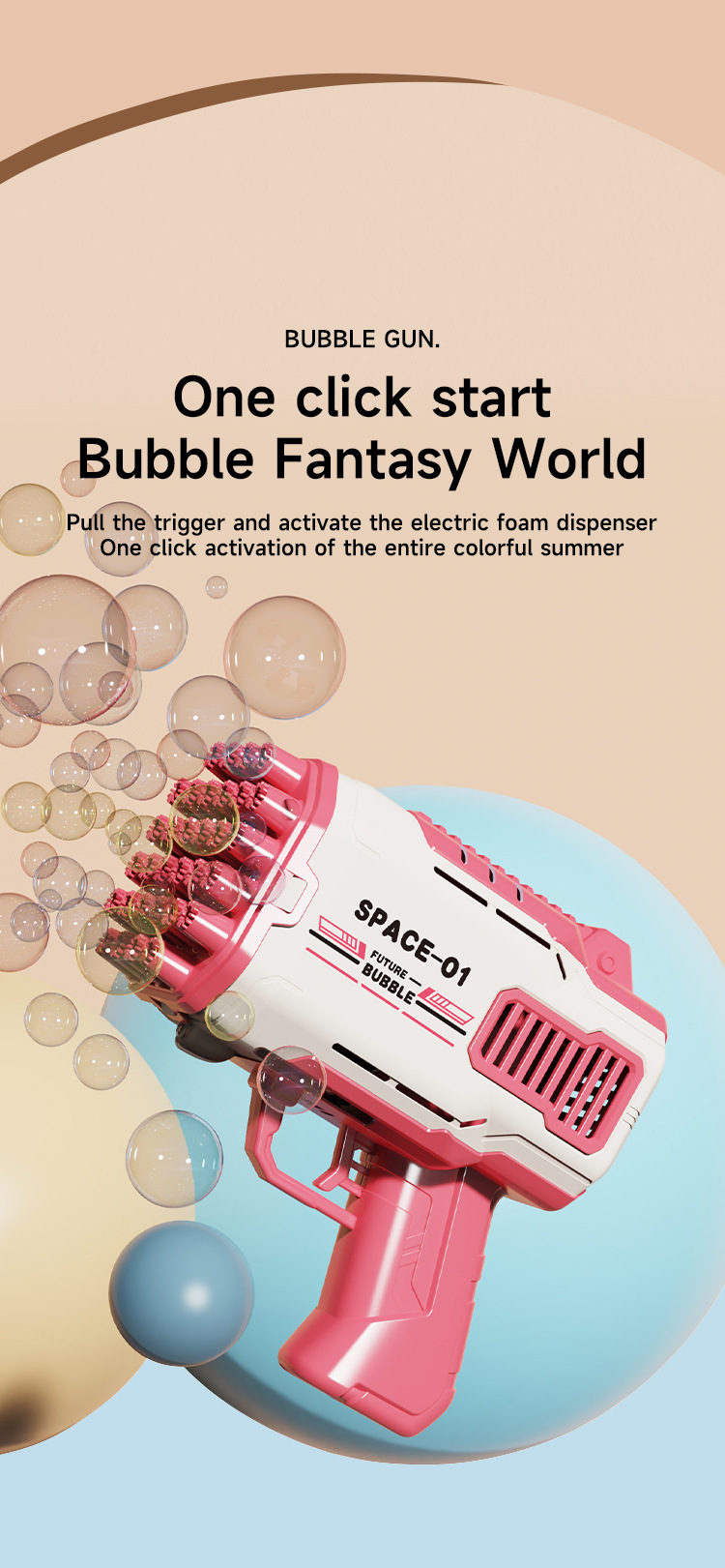 Bubble Machine 32 Holes Electric Automatic Bubble Blower Toys_voghion.com