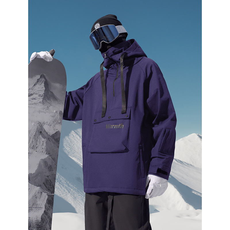 Wholesale Running Volume Winter Outdoor Sports Jacket Big Pocket Ski Suit Men's Thickened Silver Fox Velvet Waterproof Windproof Jacket
