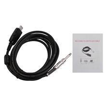 跨境USB吉他Andio线USB 公头接口转 6.35 毫米单声道电吉他连接线