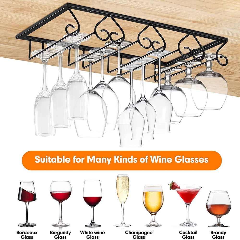 Creative style upside down hook wine cup holder kitchen cup holder upside down cup holder household wine cabinet bar hanging high Cup