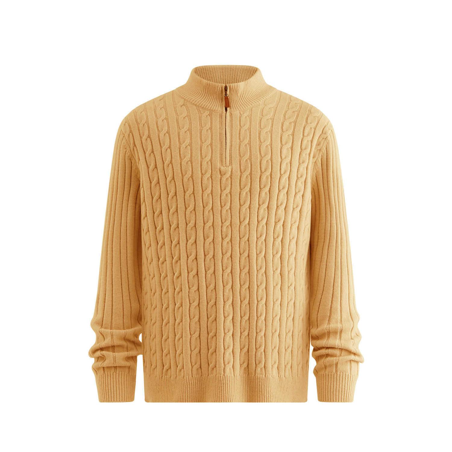 Explosiones transfronterizas de tamaño europeo medio cremallera jersey de hilado suéter hombre viejo viento de negocios otoño invierno fábrica al por mayor