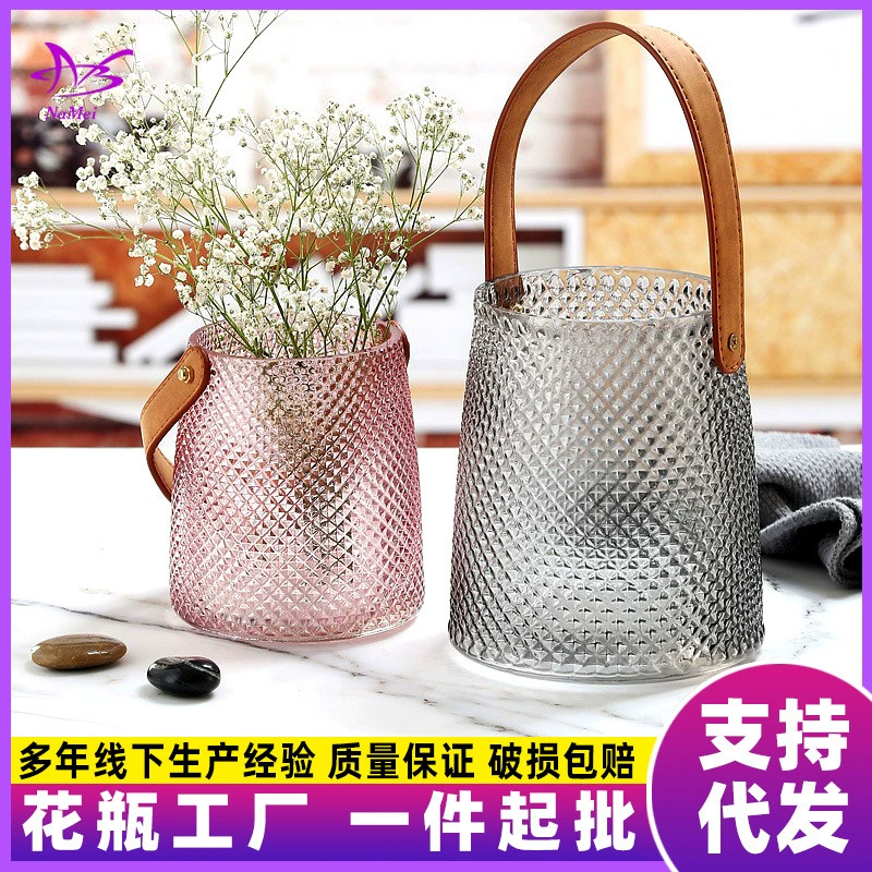 Скандинавская круглая сумка прозрачная стеклянная ваза водная Роза Лилия композиция из цветов высококачественное украшение для гостиной украшения