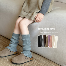 女童袜套秋冬季儿童长筒袜堆堆腿套保暖针织ins小腿袜花边y2k女孩