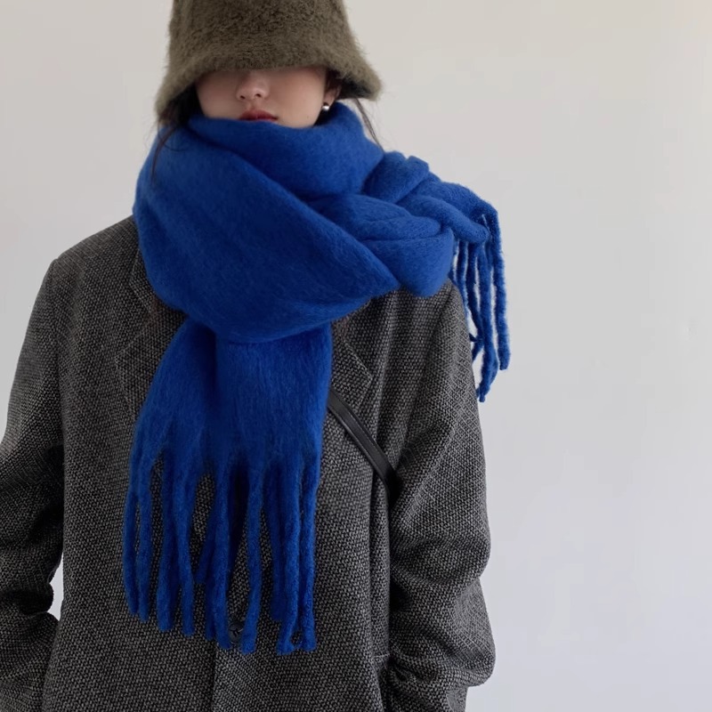 Bufanda de Mohair de Poliéster y Mohair, Térmico, para Invierno