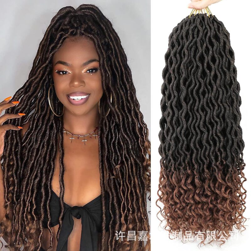 European and American foreign trade cross-border new crochet hair Goddess locs18 inch upper curved lower curved loose tail