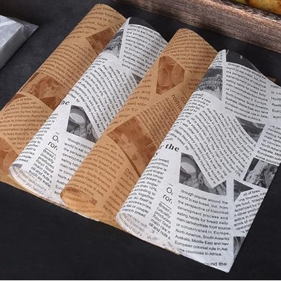 Papel a prueba de aceite Papel de hamburguesas Papel bandeja de aceite Papel de pan Papel para hornear Papel de almohadilla de pizza Papel de freidora de aire