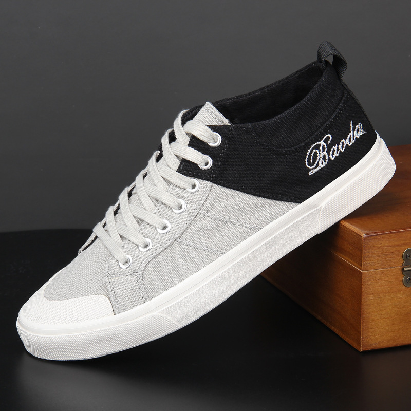 Atmungsaktive Herren Freizeitschuhe Canvas Low Top Sneaker_voghion.com