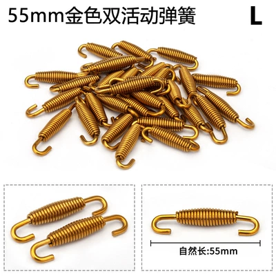 Motorcycle modified exhaust pipe: Exhaust pipe - gold-double-movable-spring-55mm-single
