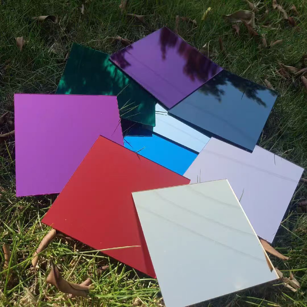 亚克力银镜单面镜源头厂家批发多种彩色背板可供选择尺寸光洁加工