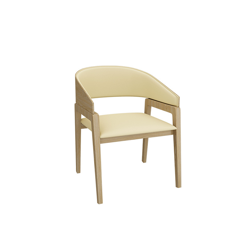 Silla de madera maciza beige