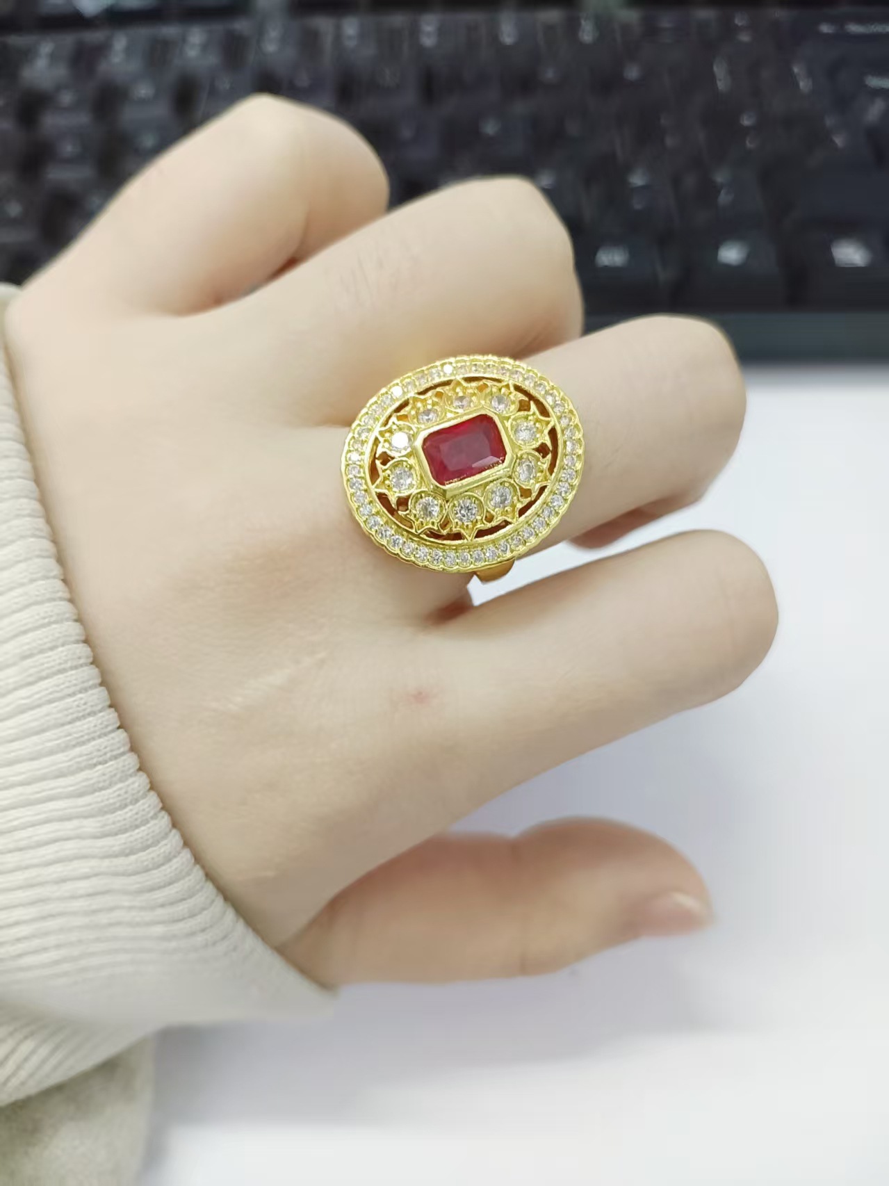 Exquisite Floral Retro Earrings Unique Chinese Style Designer Ring_voghion.com