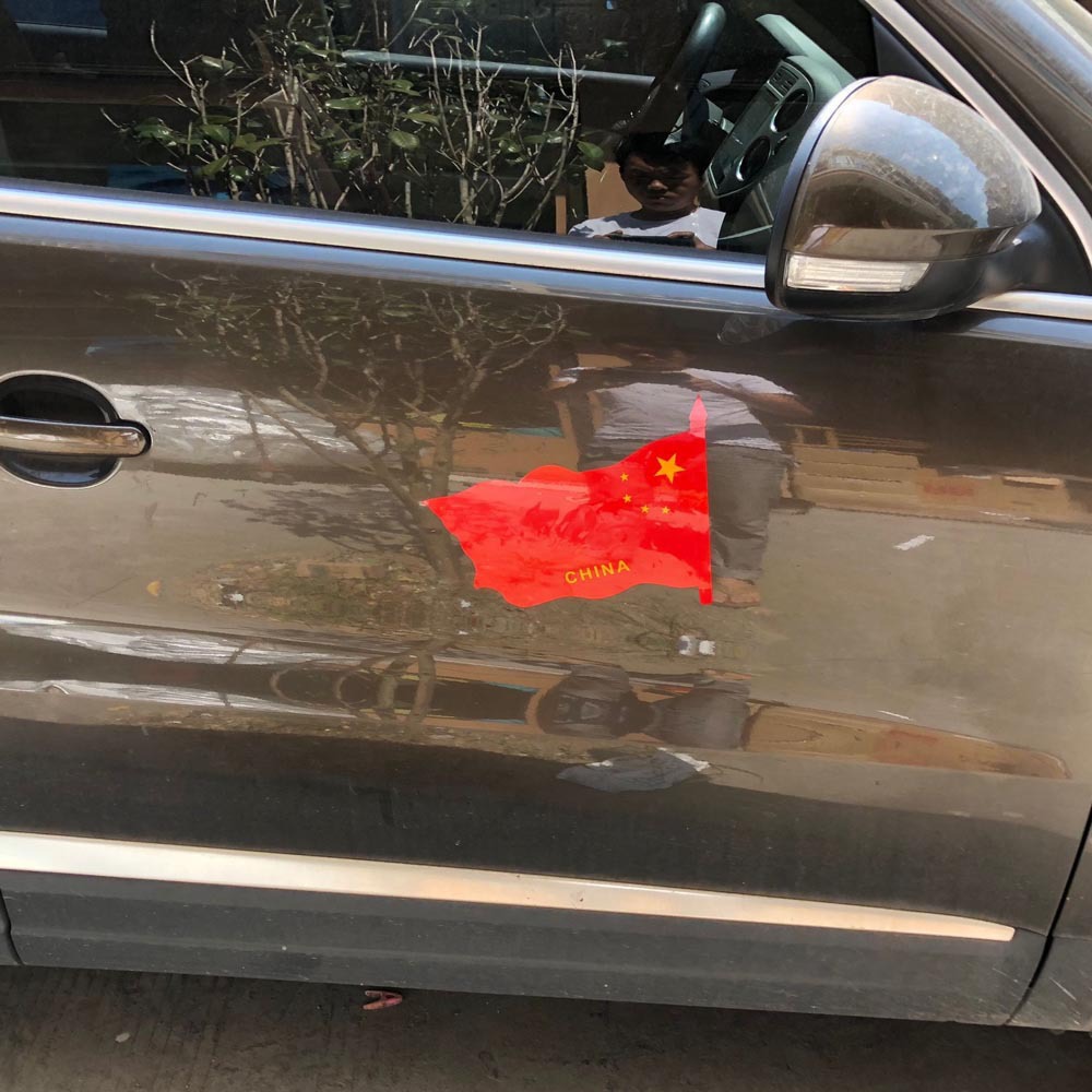 Tallado bandera reflectante pegatinas de coche no se desvanece Bandera Roja pegatinas patriótico impermeable protección solar película reflectante par puede ser fijo