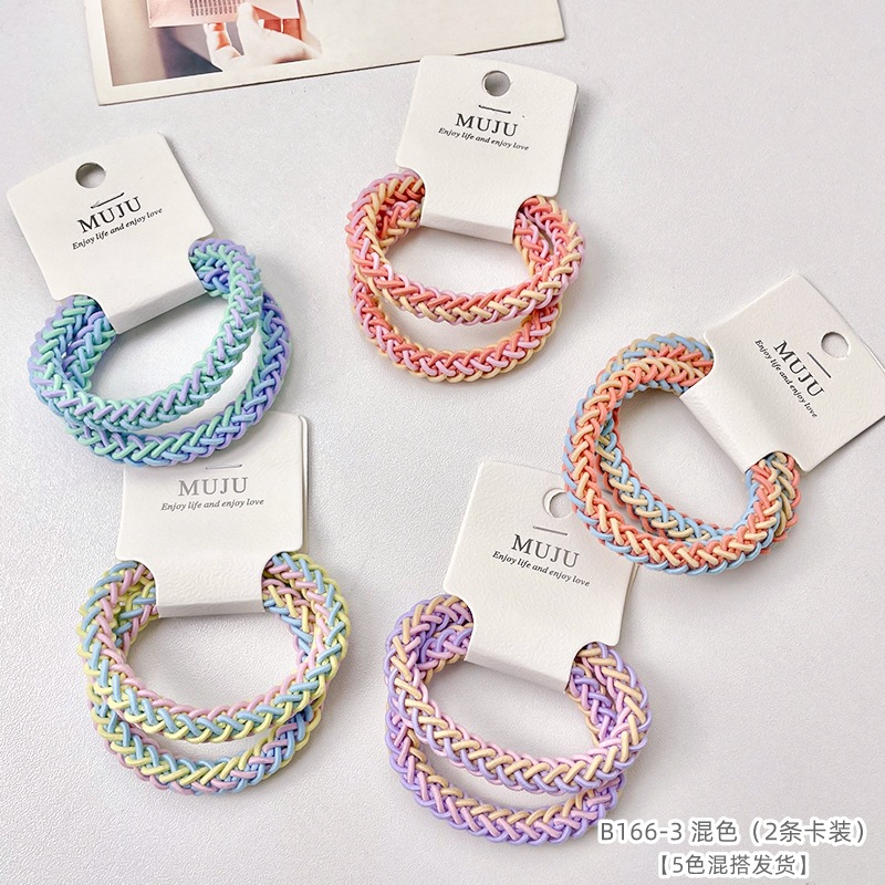 [Carga de tarjeta] sensación de alto nivel coreano de cabello de código de barras de moda de alta elasticidad de cabello anillo de cabello correa de cola de caballo