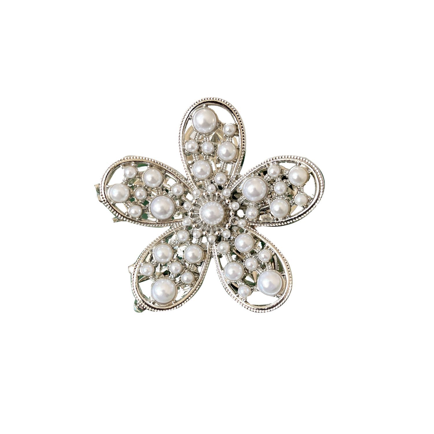 Luz de lujo nuevo simple tamaño grande flores de tiburón metal de alto volumen clip de cabello detrás de la cabeza bandeja clip de cabello accesorios para el cabello