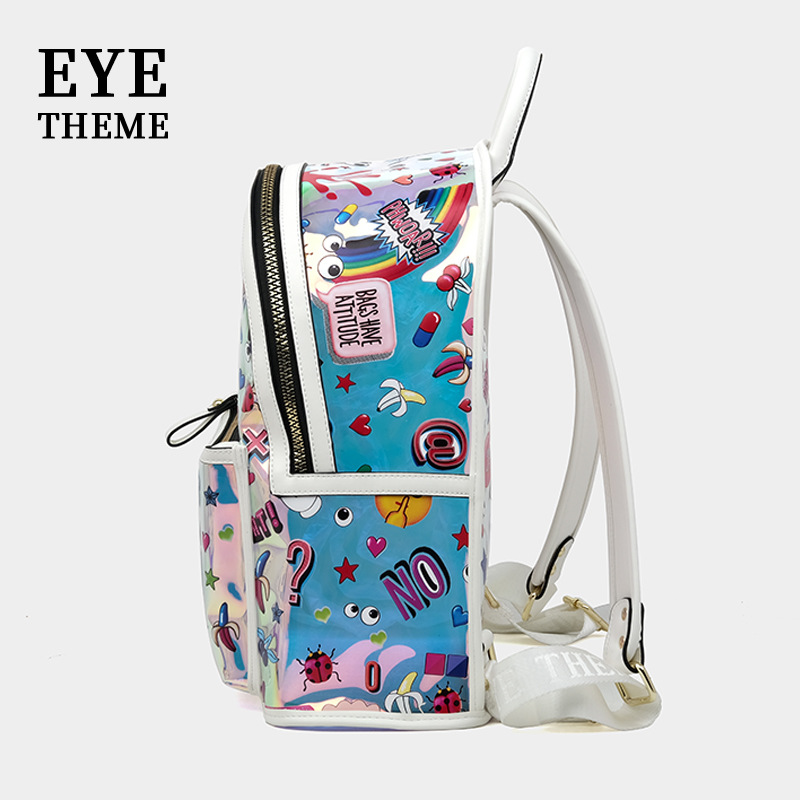 Mochila de viaje unisex unisex de gran capacidad Jelly Graffiti Paquete de niño y madre Colorful 2778 #