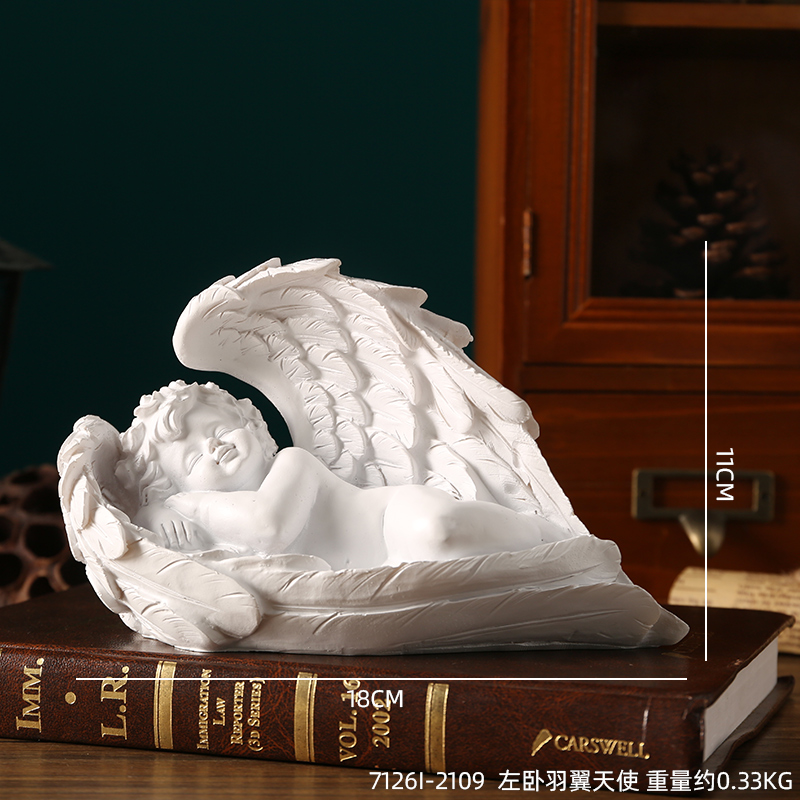 Ángel retro europeo adornos estatuas de yeso de resina americana escultura accesorios de decoración de escritorio de chicas
