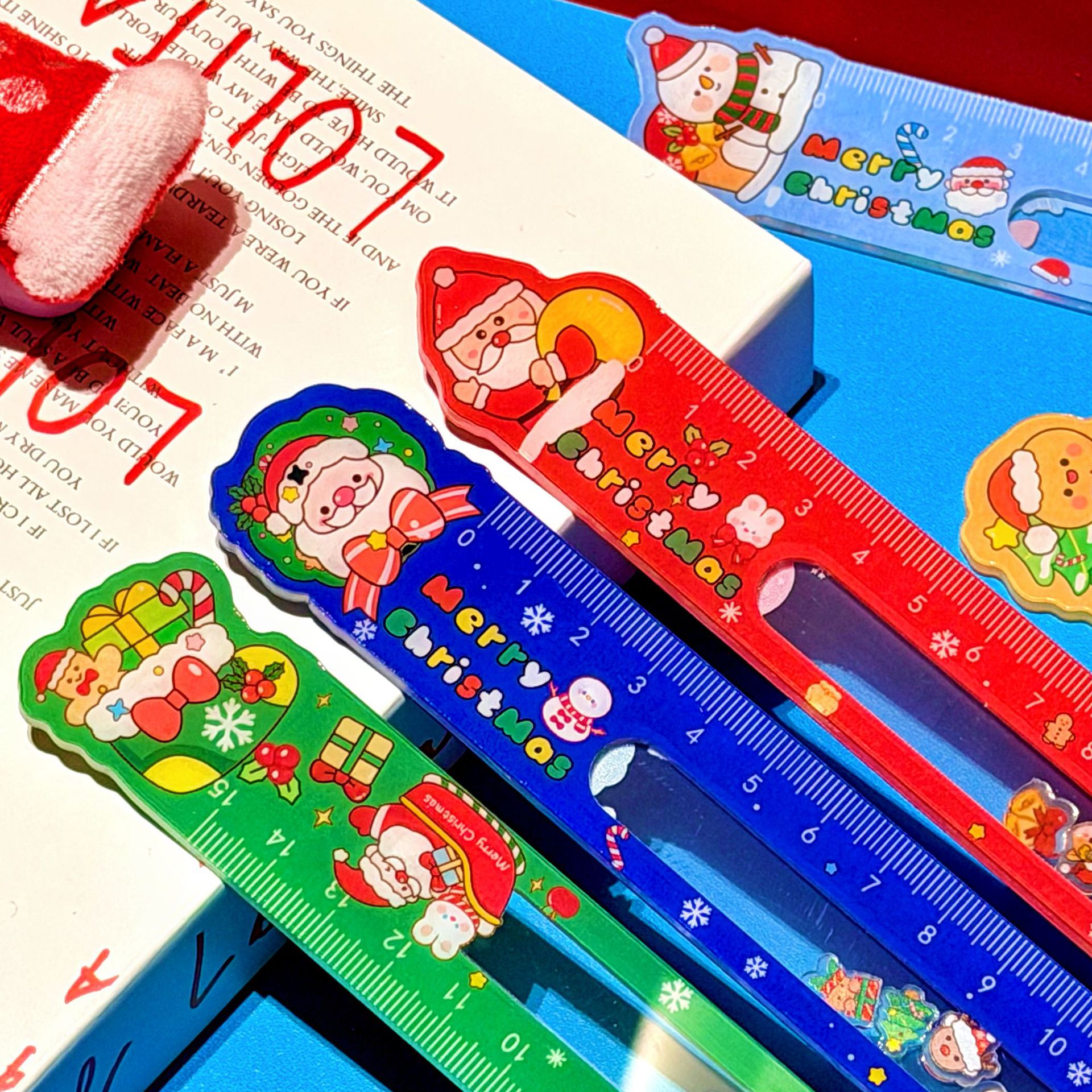 Regalos de Navidad reglas rectas de alto valor nominal reglas de 15cm reglas de dibujo de compresión reducida reglas de papelería para estudiantes de primaria