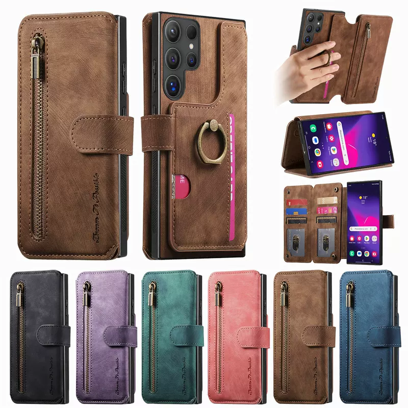 Совместимый с Samsung Galaxy s25 чехол для телефона, складной кошелек, 24/23, противоугонный