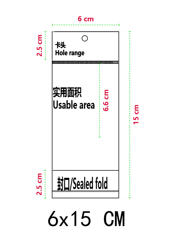 6*15*흰색+투명 100pcs/PCS*양면 5 실크
