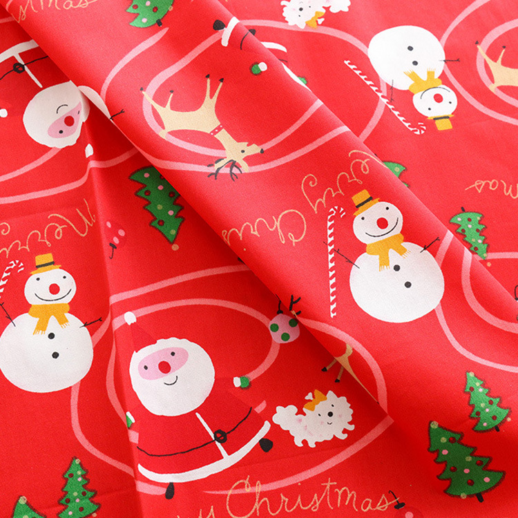 Bajo diseño MOQ 100% algodón tela impresa de tela de patrón de Navidad impresa
