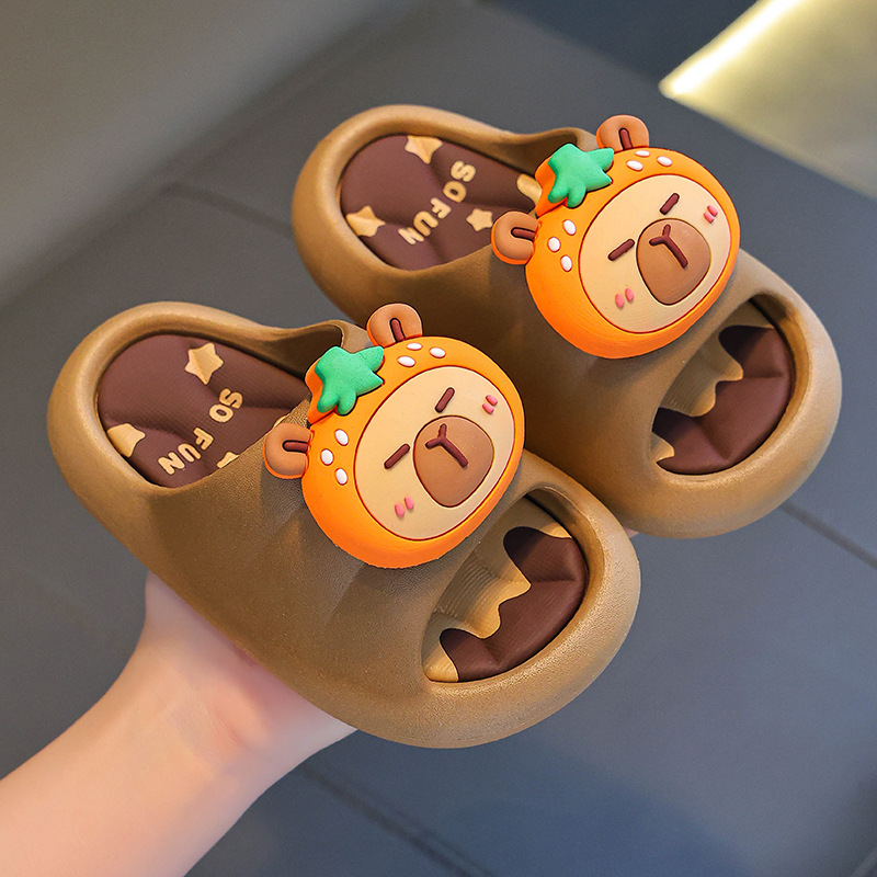 Capibara zapatillas de verano para niños, niños, hombres y mujeres, zapatillas de mierda antideslizante para padres e hijos, zapatillas de primavera para niños mayores y niños.