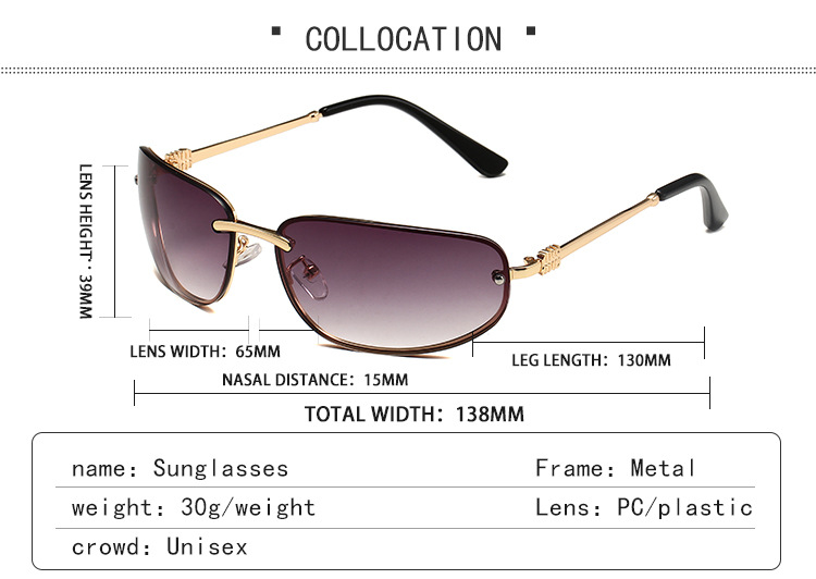 Men's Sunglasses New Millennium Style Y2K Retro Mercury Silver Frameless Fashion Sunglasses Hip Hop Sunglasses_viptrois.com