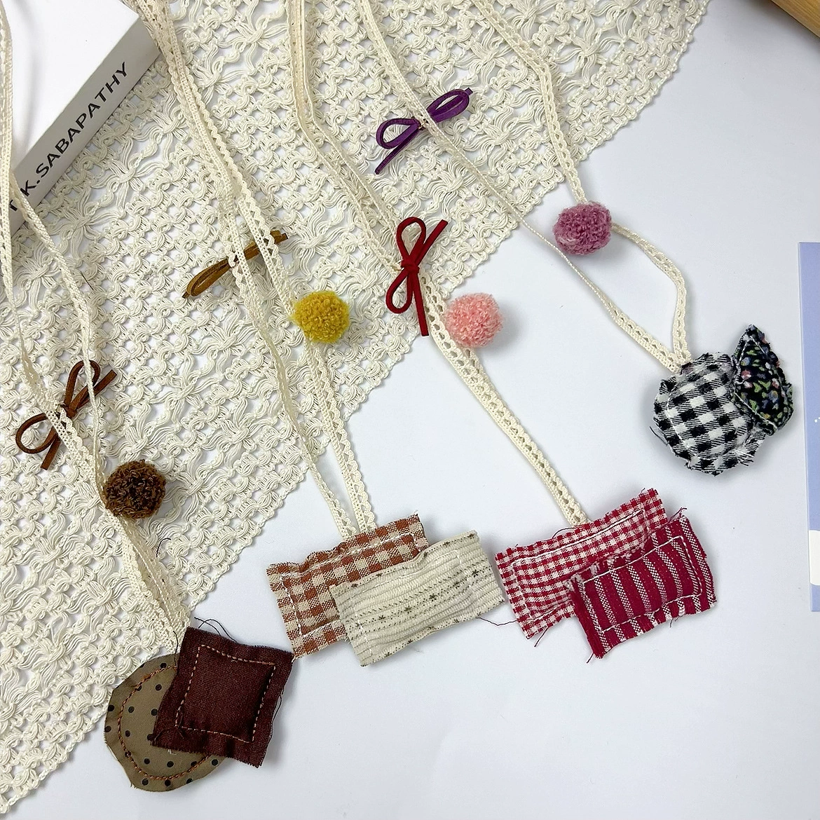 Тканое изделие handmade, ожерелье, аксессуар, хлопок и лен, осень, тренд сезона
