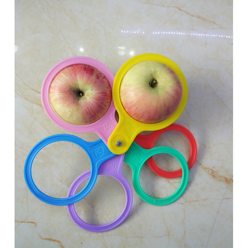 Fruit sizing gauge for citrus, grading caliper, measure fruit ring, apple grading, peach sizing, tangerine